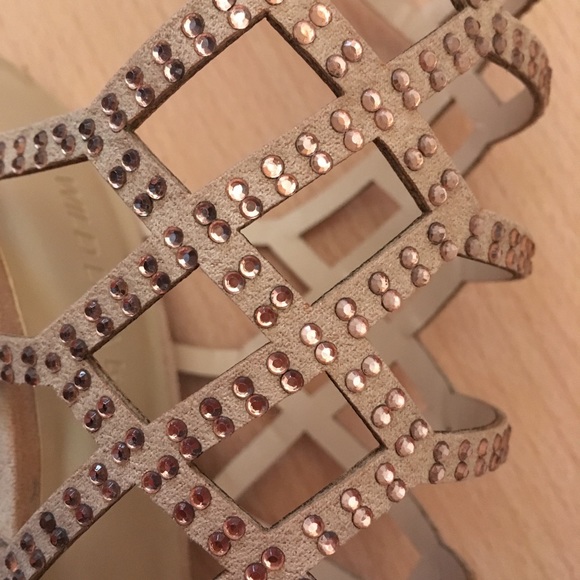 ModCloth Nude Suede Rhinestone Heels - Picture 4 of 8